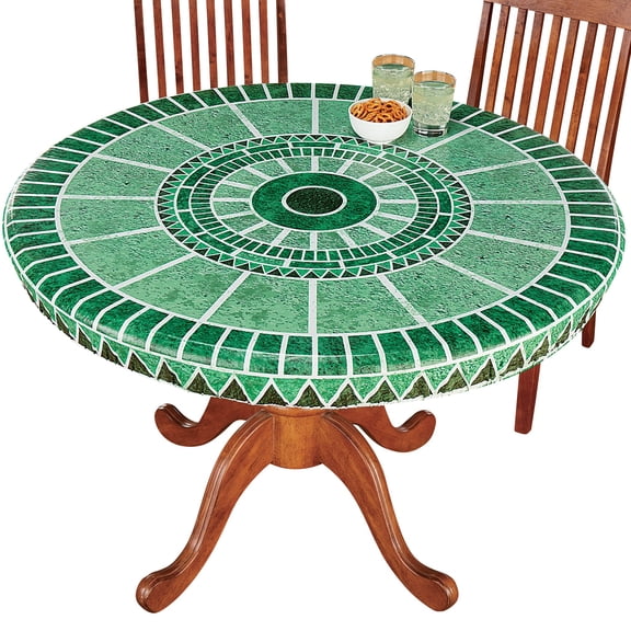 Collections Etc Stretch-to-Fit Mosaic Design Table Covers