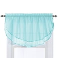 thumbnail image 1 of Collections Etc Stylemaster Elegance Sheer Voile Ascot Valance, 60" X 24", Aqua, 1 of 4