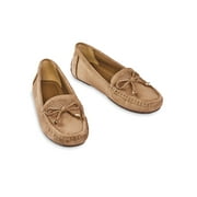 Collections Etc Stylish Microsuede Tassel Tie Cut-Out Pattern Moccasins