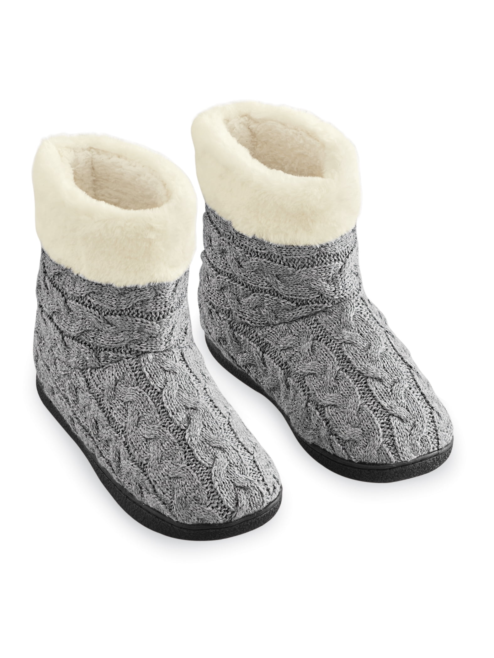 Collections Etc Stylish Soft Winter Cable Knit Design NonSlip Boot