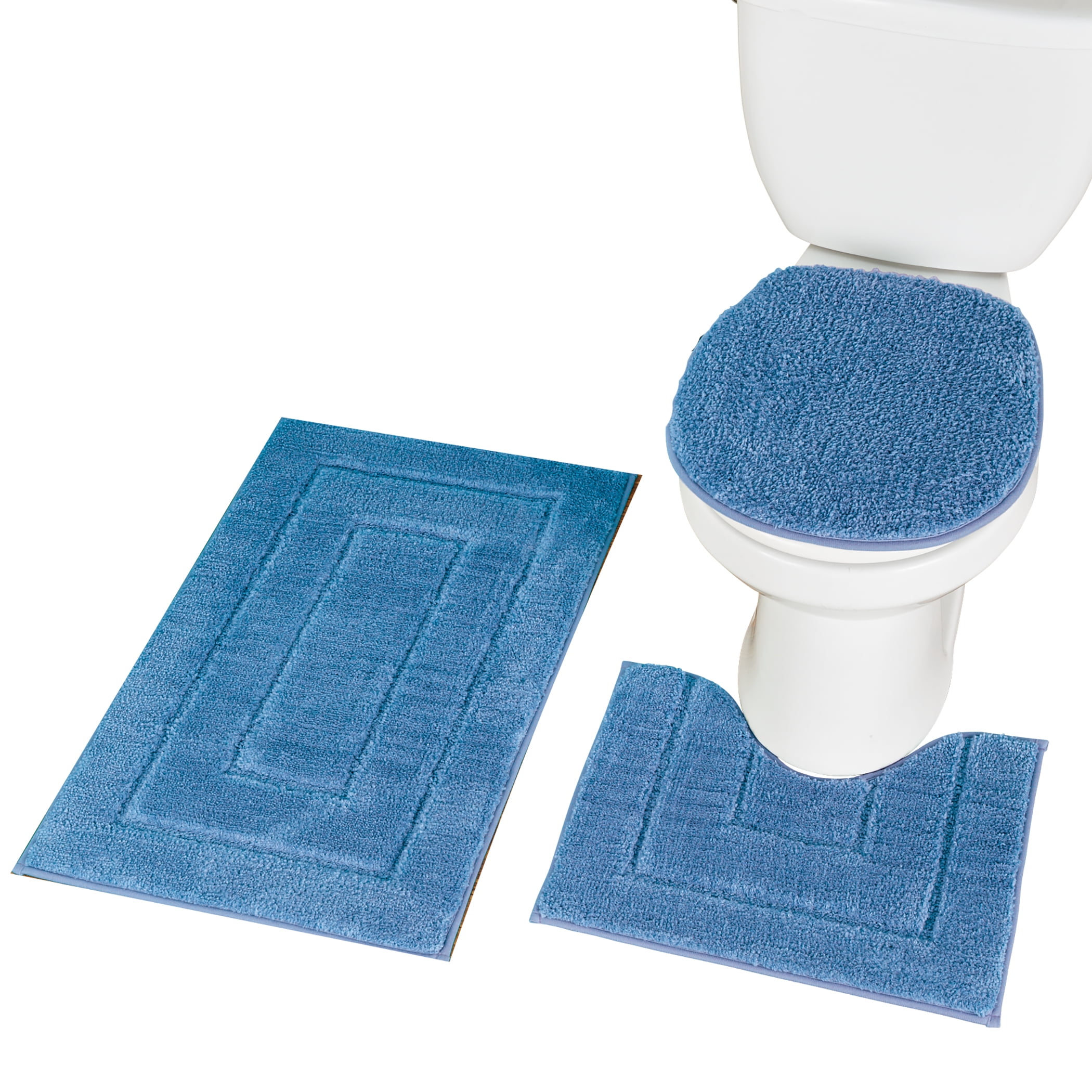 Collections Etc Super Soft 3-Piece Everyday Bathroom Set Light Blue ...