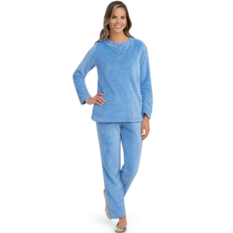 Womens Fleece Pajamas Set Soft Cozy Long Sleeve T-Shirts Long Pants  Lightweight Winter Soft 2 Piece Blue : : Clothing, Shoes &  Accessories