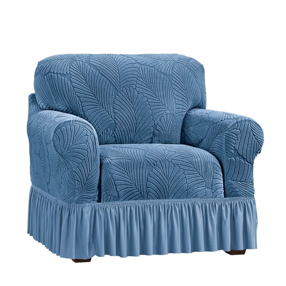 Collections Etc Textured Leaf Design Ruffled Skirt Slipcover