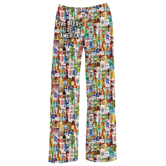 Collections Etc The Beers Of America Elastic Waist Funny Lounge Pants