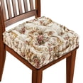 thumbnail image 1 of Collections Etc Thick Padded Tapestry Booster Tufted Chair Cushion Chocolate CHAIR PAD, 1 of 2
