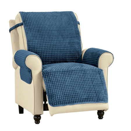 Collections Etc Time Square Quilted Furniture Protector Navy Recliner