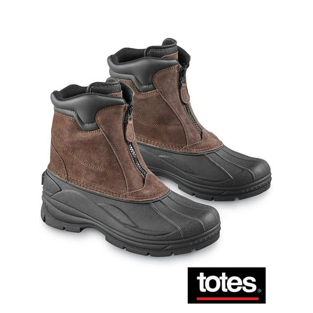 Collections Etc Totes Mens Zip Front Water Resistant Boots