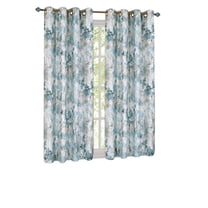 Collections Etc Tranquil Trees Grommet Top Insulated Room Darkening Thermal Black Out Window Curtain Panel, Mist, 50" X 63"