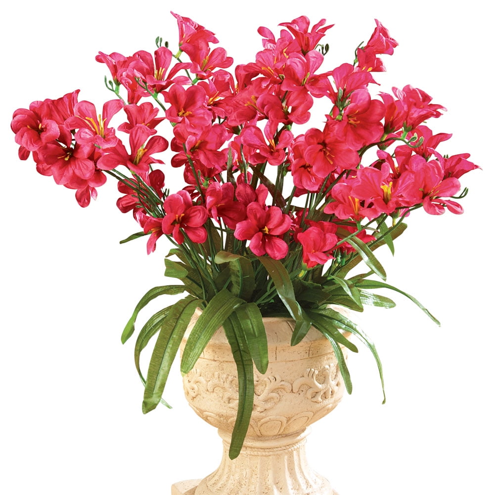 Pink Silk Outdoor Summer Artificial Tree Orchids Set