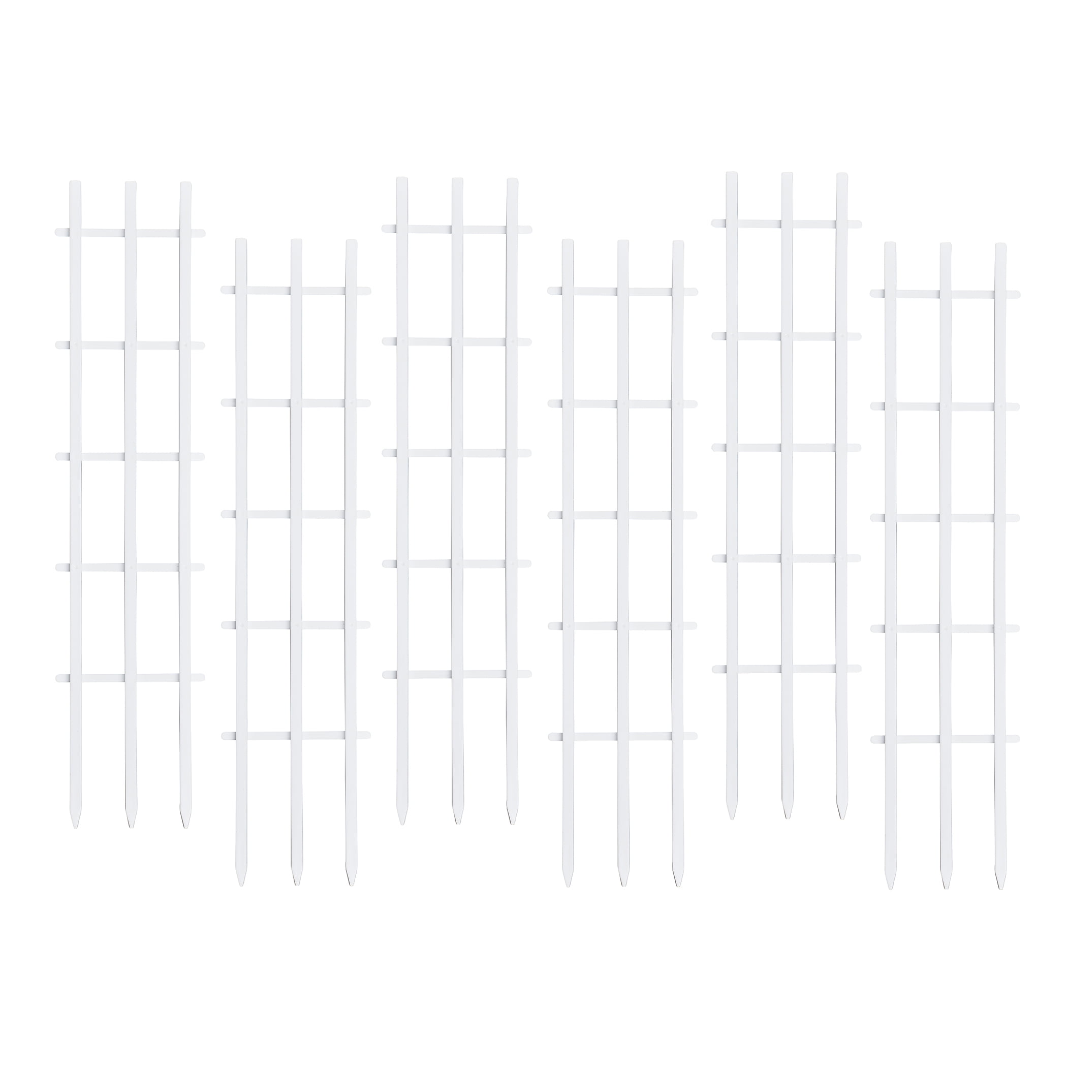 White Plastic Trellis Plant Support Stakes - Set of 6