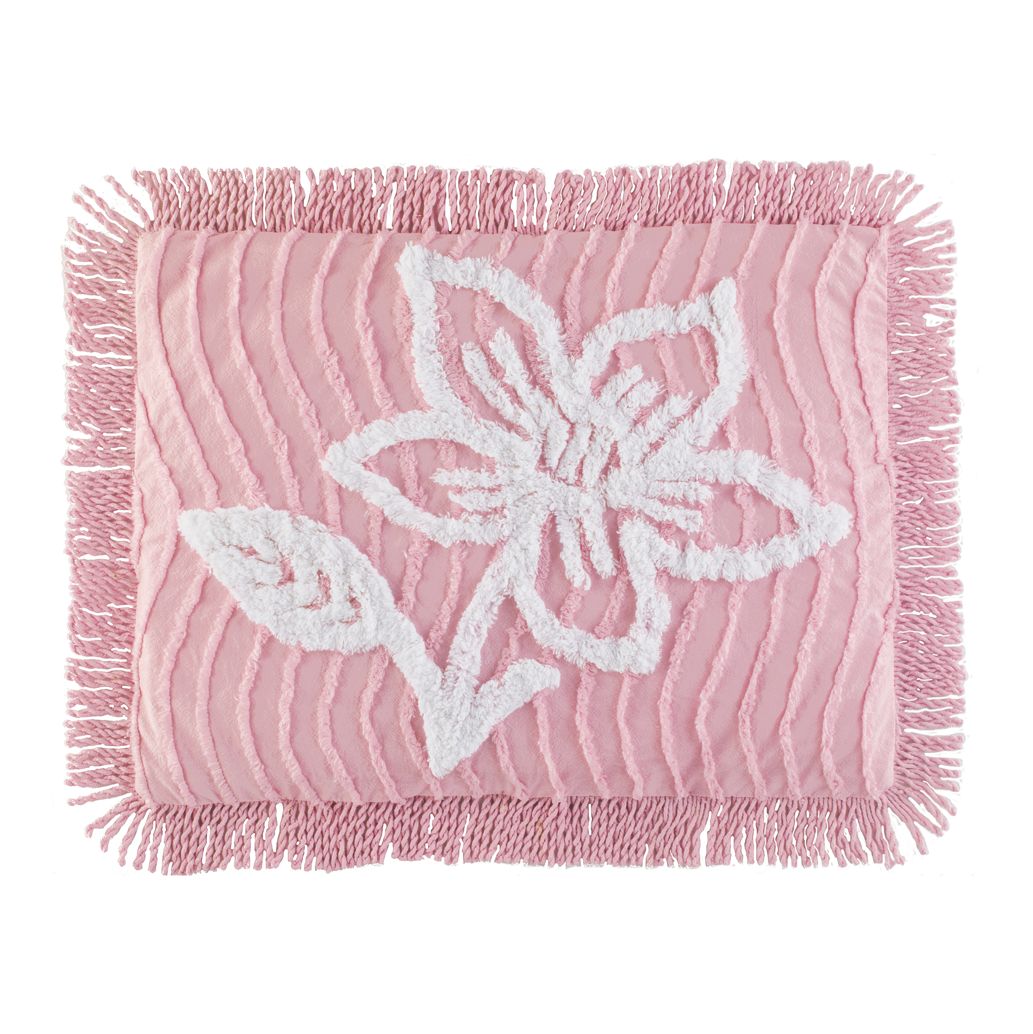 Collections Etc Tufted Soft Luxury Floral Chenille Cotton Pillow Sham