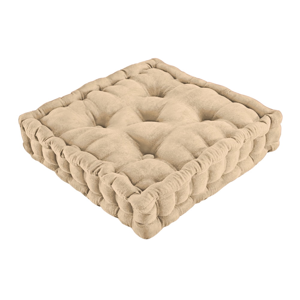 Natural Tufted Padded Chair Cushion with Carrying Handle