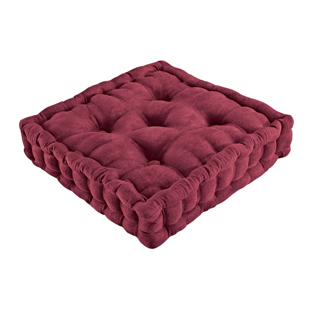 Burgundy Tufted Padded Boosted Cushion with Carrying Handle