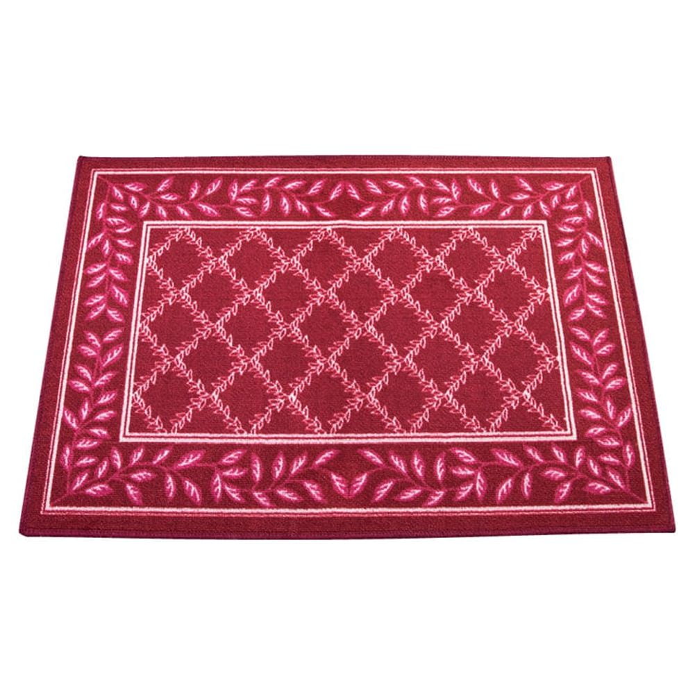 Burgundy Braided Non-slip Synthetic Rectangular Rug 24" x 36"