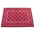 thumbnail image 1 of Collections Etc Two-Tone Lattice Rug with Leaf Border with Skid-Resistant Backing, Home Decor and Floor Protection, Burgundy, 24" X 36", 1 of 3