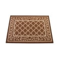 thumbnail image 1 of Collections Etc Two-Tone Lattice Rug with Leaf Border with Skid-Resistant Backing, Home Decor and Floor Protection, Chocolate, 26" X 60", 1 of 3