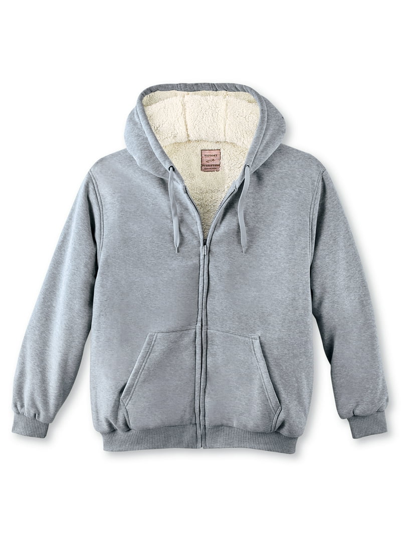 Collections Etc Ultra Soft Sherpa Lined Zip-Up Hooded Sweatshirt