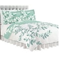 thumbnail image 1 of Collections Etc Unique Reversible Tonal Branches and Leaves Quilt Sage King, 1 of 2