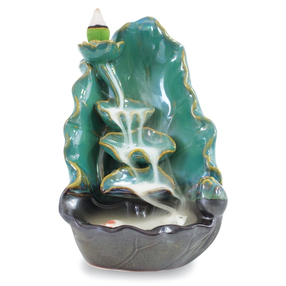 Collections Etc Unique Waterfall Incense Burner with 20 Incense Cones