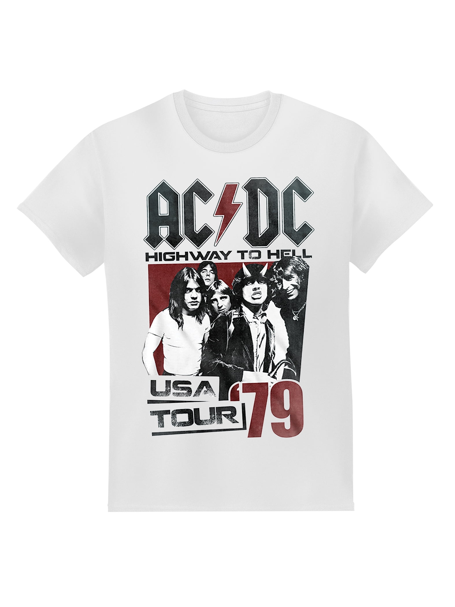 Collections Etc Unisex AC/DC 1979 Highway To Hell Tour T-Shirt, Short ...