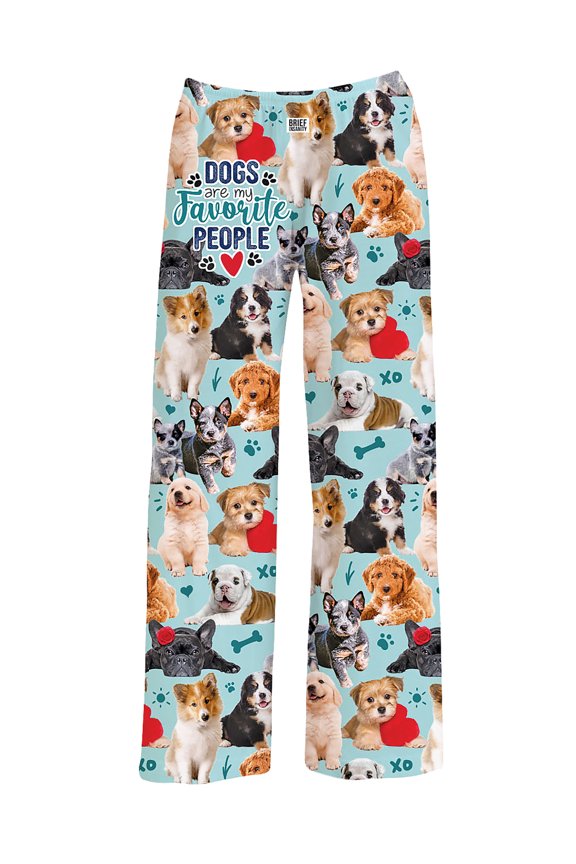 Collections Etc Unisex Comfortable Dogs are My Favorite Drawstring Lounge Pants Multi-Colored XX-Large