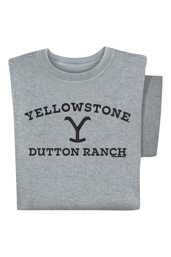 Collections Etc Unisex Yellowstone Dutton Ranch Short Sleeve T-Shirt Gray X-Large