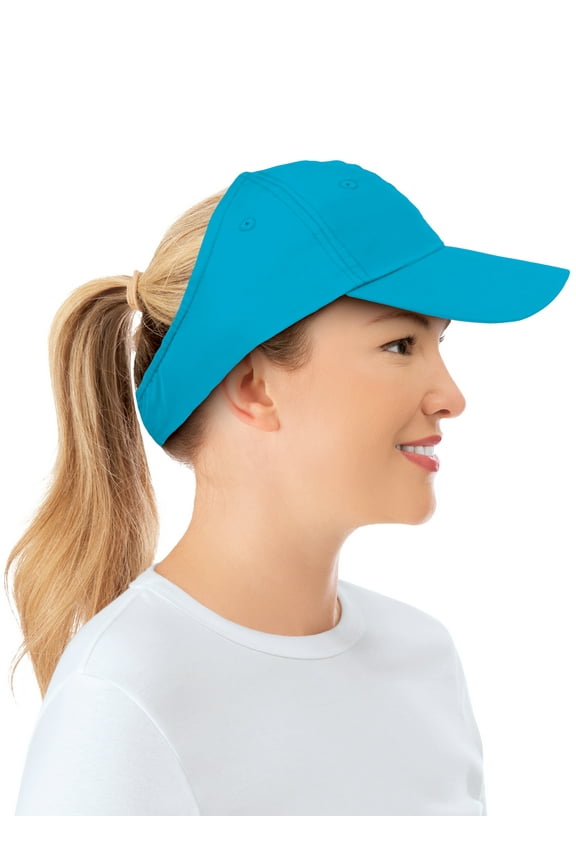 Collections Etc Versatile Open-Back Genie Visor Baseball Cap Aqua