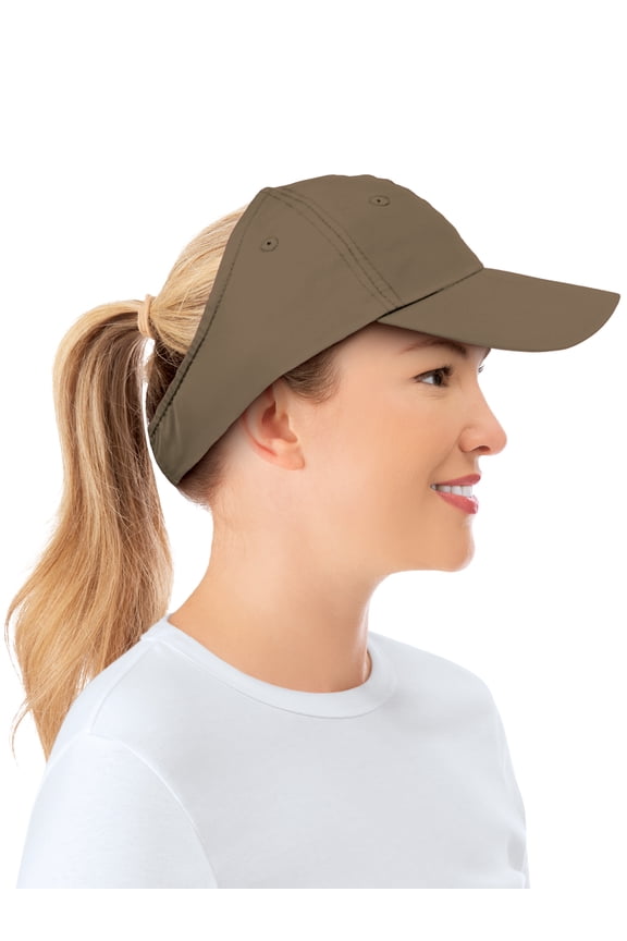 Collections Etc Versatile Open-Back Genie Visor Baseball Cap Olive NO SIZE