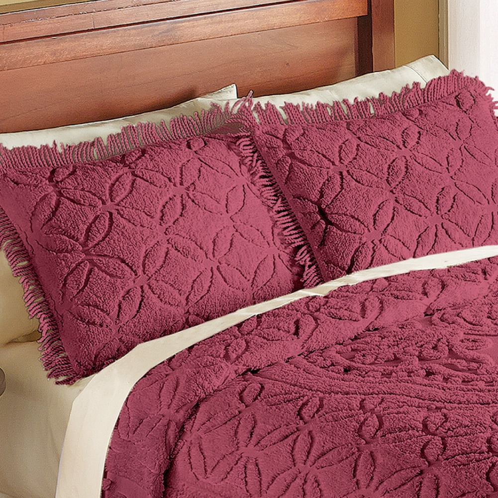 Vintage chenille 2025 pillow shams