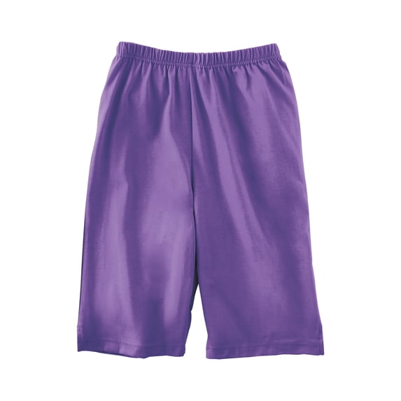 Collections Etc Women's Bermuda Style Elastic Waist Summer Shorts Purple Small