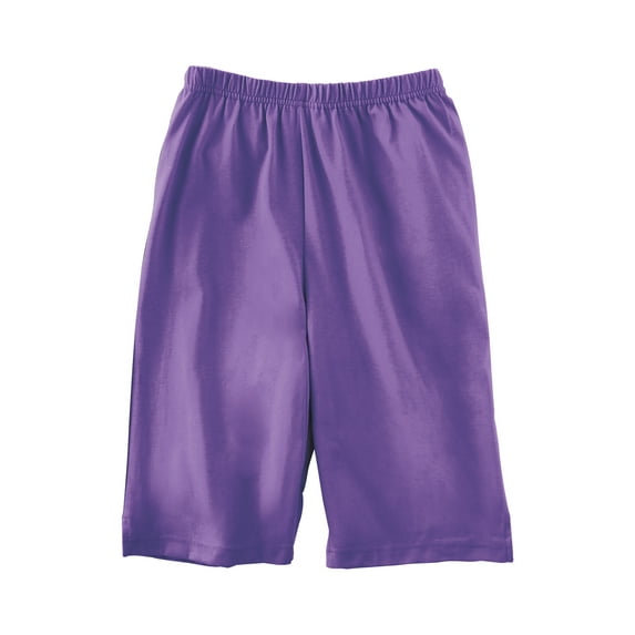 Collections Etc Women's Bermuda Style Elastic Waist Summer Shorts Purple XX-Large
