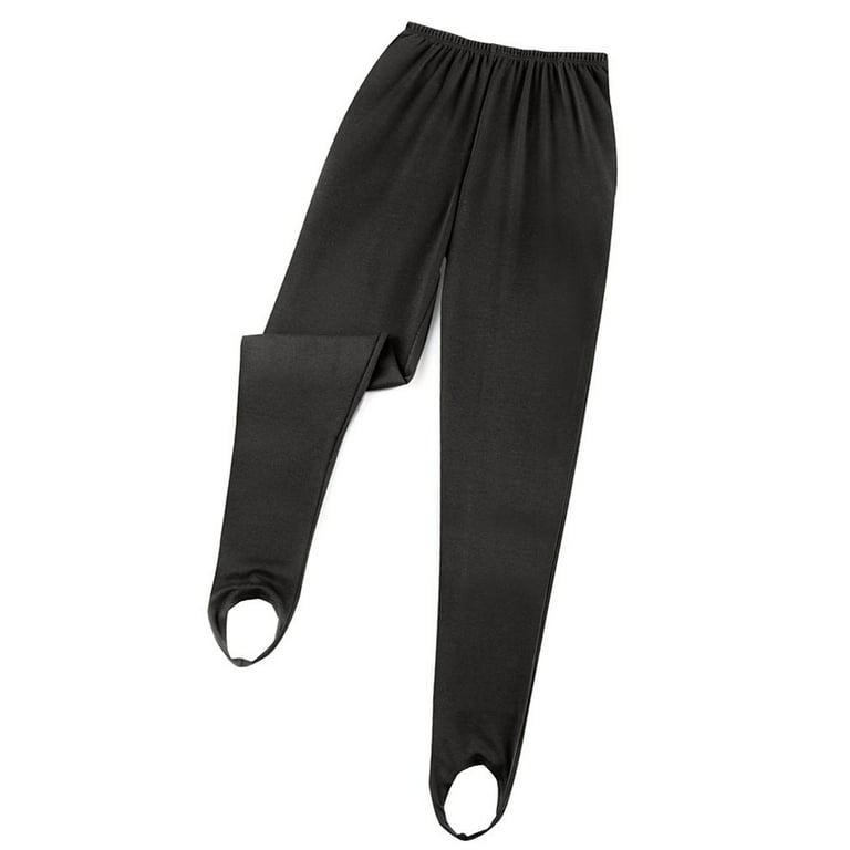 Collections Etc Women's Classic Tapered Leg Stirrup Pants Misses Black  Small, Black, Small - Made in The USA