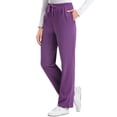 thumbnail image 1 of Collections Etc Women's Comfortable Elastic Waist Cotton Drawstring Knit Pants Eggplant Small, 1 of 9