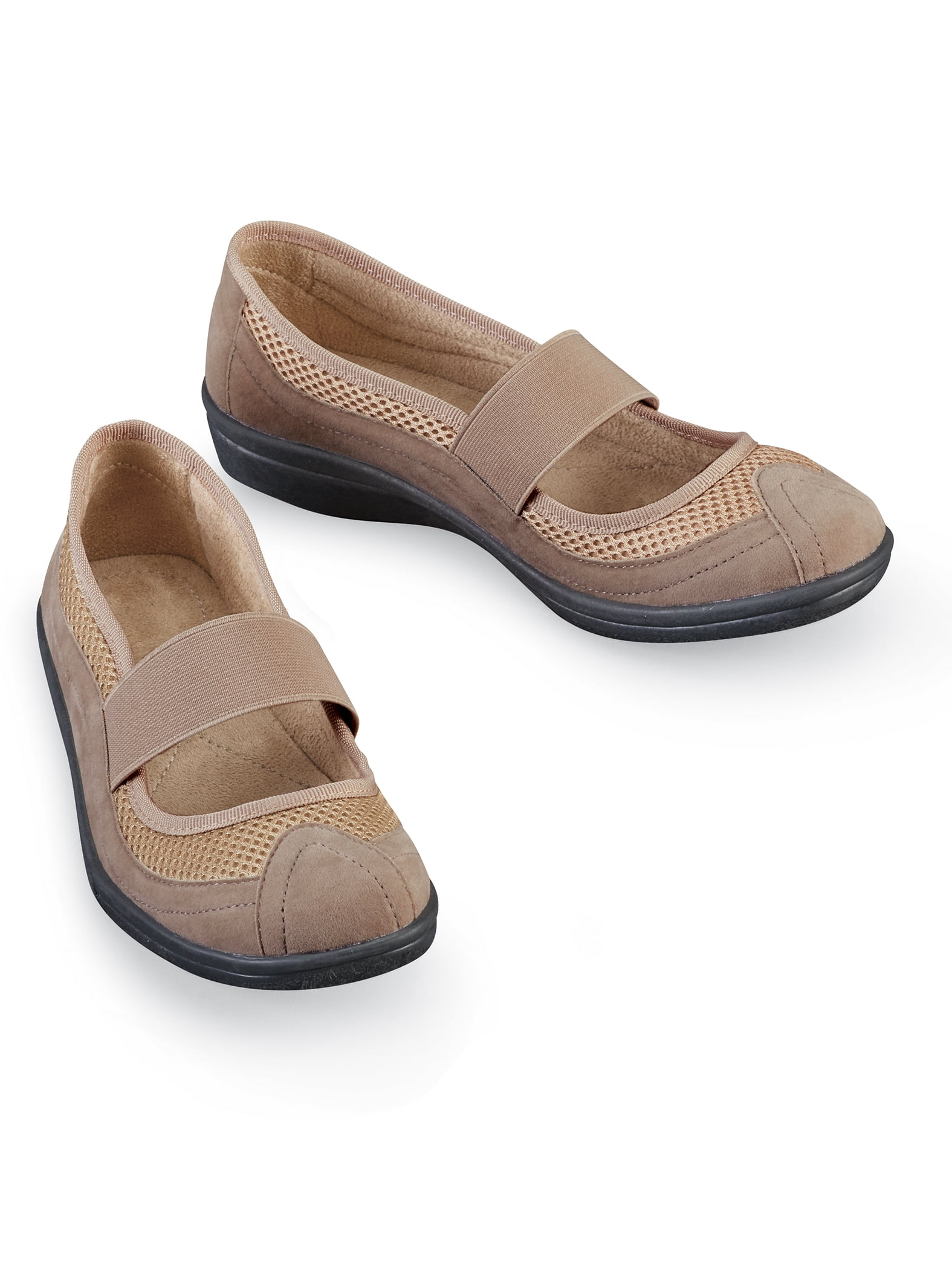 Collections Etc Women's Comfortable SlipOn Mary Jane Shoes Wide