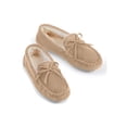 thumbnail image 1 of Collections Etc Women's Cozy Faux Suede Plush Moccasin Slippers Camel 7, 1 of 2