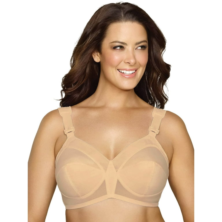 Collections Etc Women's Exquisite Form Support Bra with Moveable Pads Beige  46D 