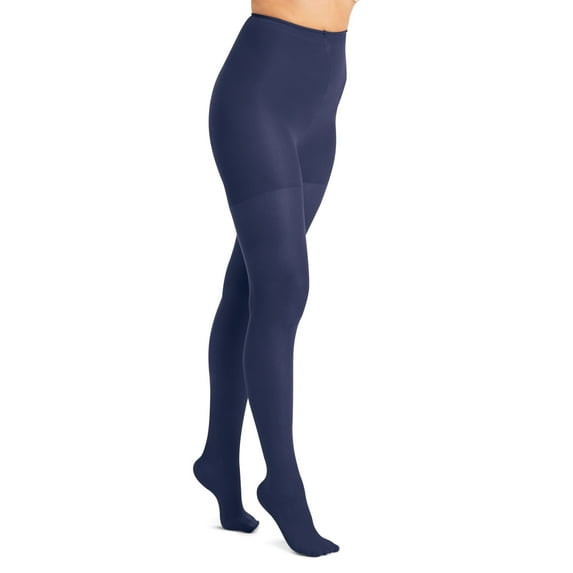 Collections Etc Women's Non-Run Compression Pantyhose Stockings Navy Regular