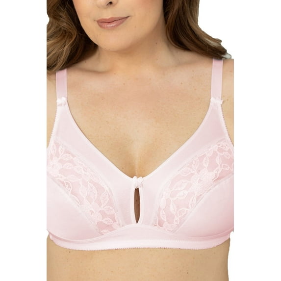 Collections Etc Women's Plusform Instant Shaping Underwire-Free Keyhole Bra, 2-Pack Pink 40C