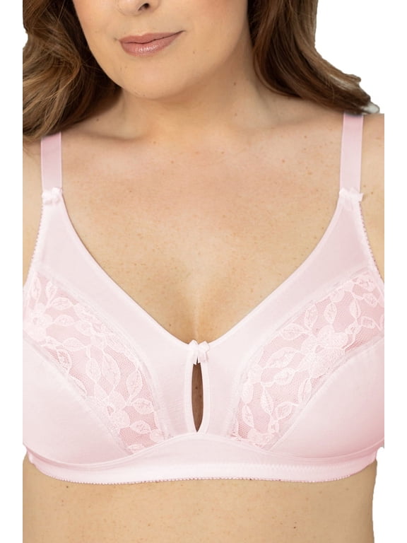 Collections Etc Women's Plusform Instant Shaping Underwire-Free Keyhole Bra, 2-Pack Pink 40D