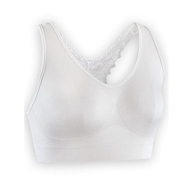 Collections Etc Women's Seamless Lace Butterfly Racerback Bra