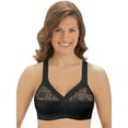 thumbnail image 1 of Collections Etc Women's Underwire-Free Comfortable Cotton Bra Black 46B, 1 of 9