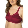 thumbnail image 1 of Collections Etc Women's Underwire-Free Comfortable Cotton Bra Red 44C, 1 of 6