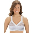 thumbnail image 1 of Collections Etc Women's Underwire-Free Comfortable Cotton Bra White 44D, 1 of 9