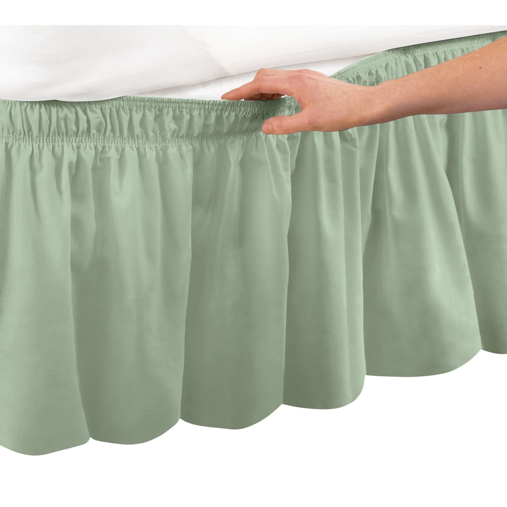 Collections Etc Queen/King Size Adjustable Wrap Around Bed Skirt, Easy ...