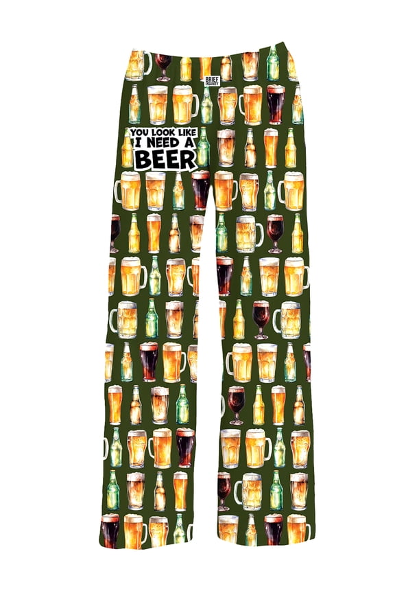 Collections Etc You Look Like I Need A Beer Elasticized Waist Drawstring Lounge Pants