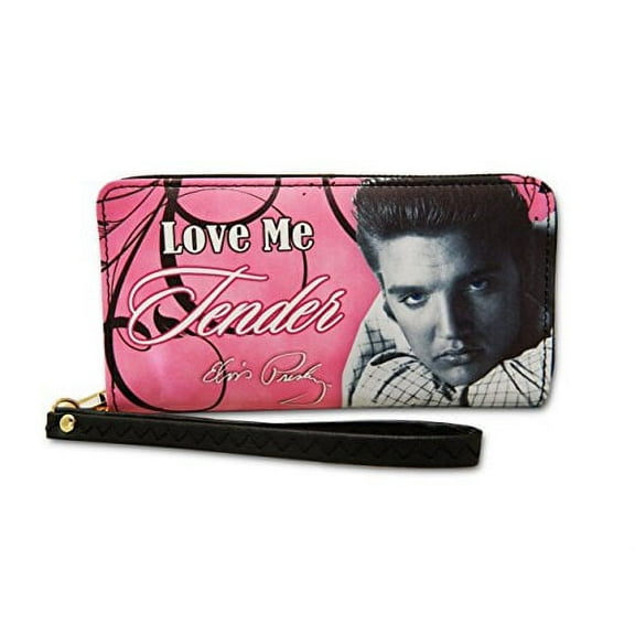 Collections Etc Zippered Wallet with Love Me Tender Design for Unisex, Multicolored