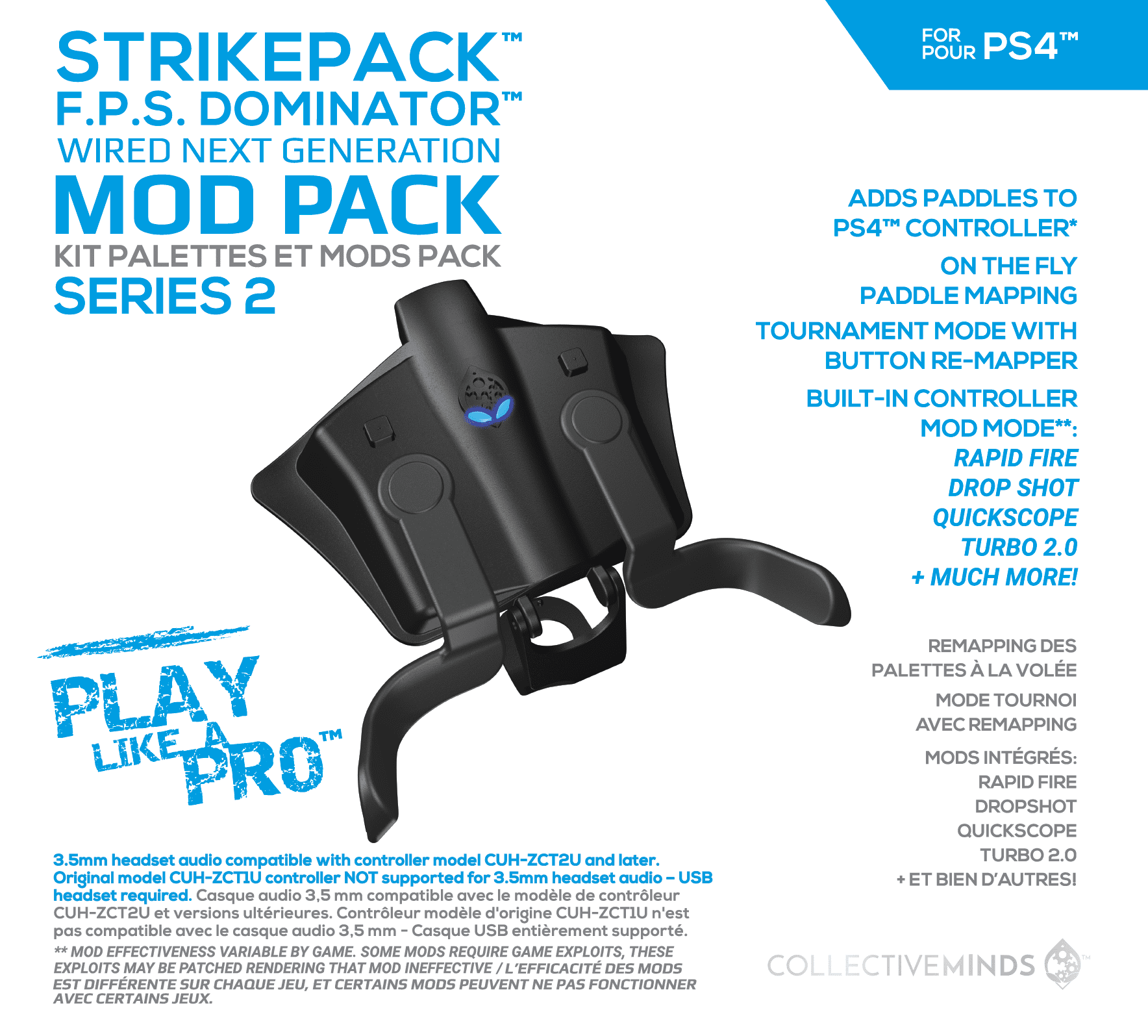 Collective Minds Strike Pack F.P.S. Dominator Series 2 Controller Adapter Mods & Paddles for PS4 - Walmart.com