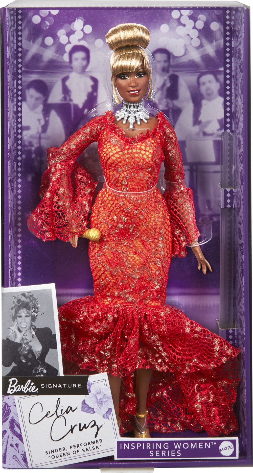 Collector Barbie Doll, Celia Cruz in Red Dress, Barbie Inspiring Women