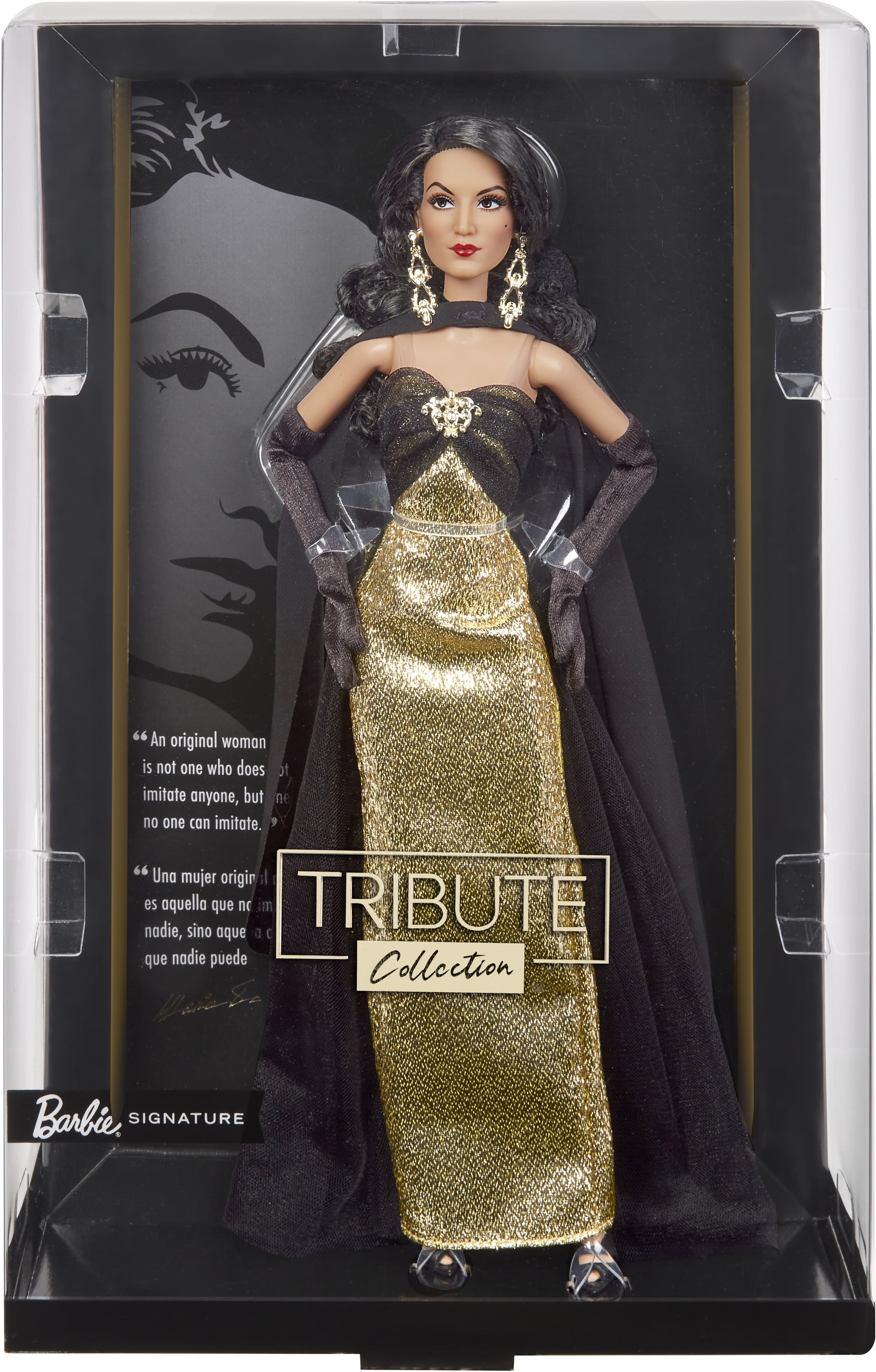 Collector Barbie Doll, María Félix in Glimmering Gold Gown, Barbie  Signature 
