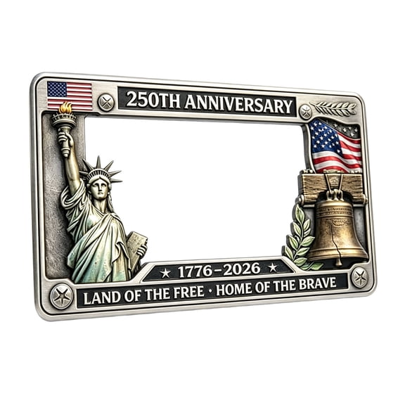 Collector Edition Plate Frame 250th Anniversary Commemorative Aluminum Standard American License Plate
